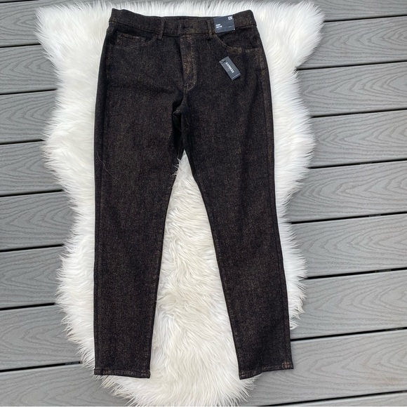 Express Gold Shimmer Jeans - Picture 2 of 4